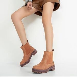 (54-4202) Vepose Women's 9608 Chelsea Lug Sole Boots Ankle Booties Sz 10